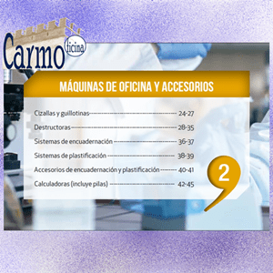 Cabecera del catálogo de Carmoficina 02 Máquinas de oficina