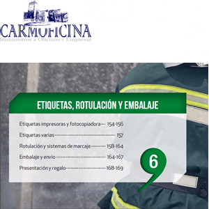 Cabecera del catálogo de Carmoficina 06 Etiquetas y rotulación.