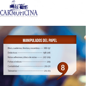 Cabecera del catálogo de Carmoficina 08 Manipulados del papel.