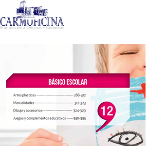 Cabecera del catálogo de Carmoficina 12 Escolar.