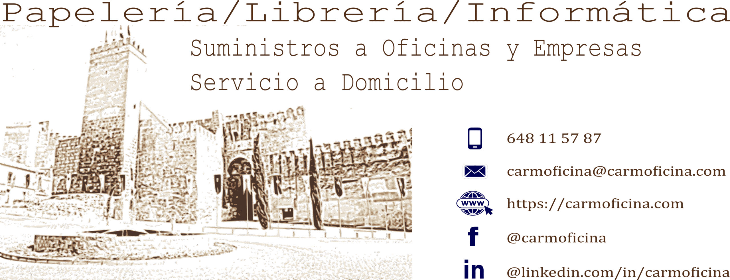 Portada representativa de Carmoficina sobre su logo y su personalidad