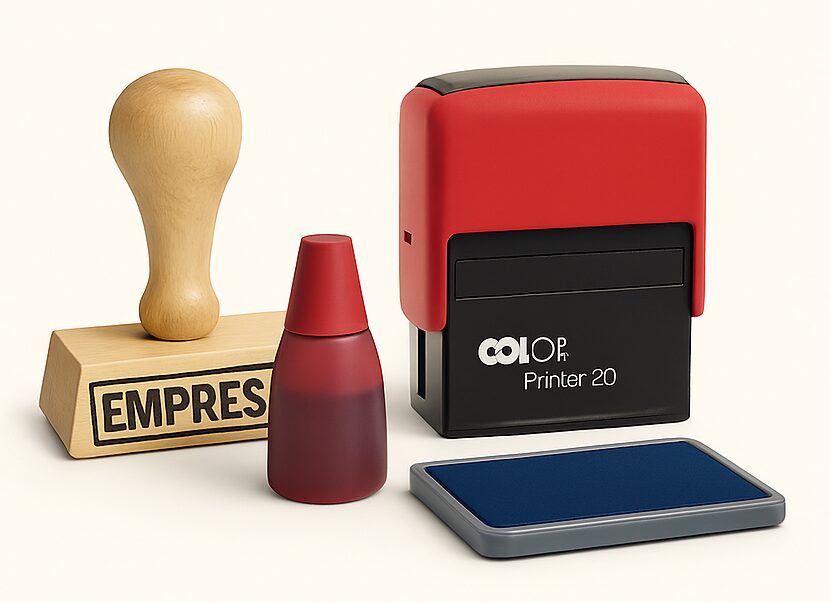 Sello de caucho profesional con diseño personalizado y accesorios de oficina